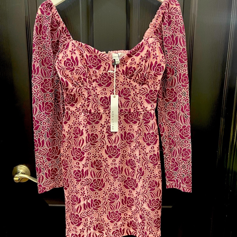 Red / burgundy lace flower dress